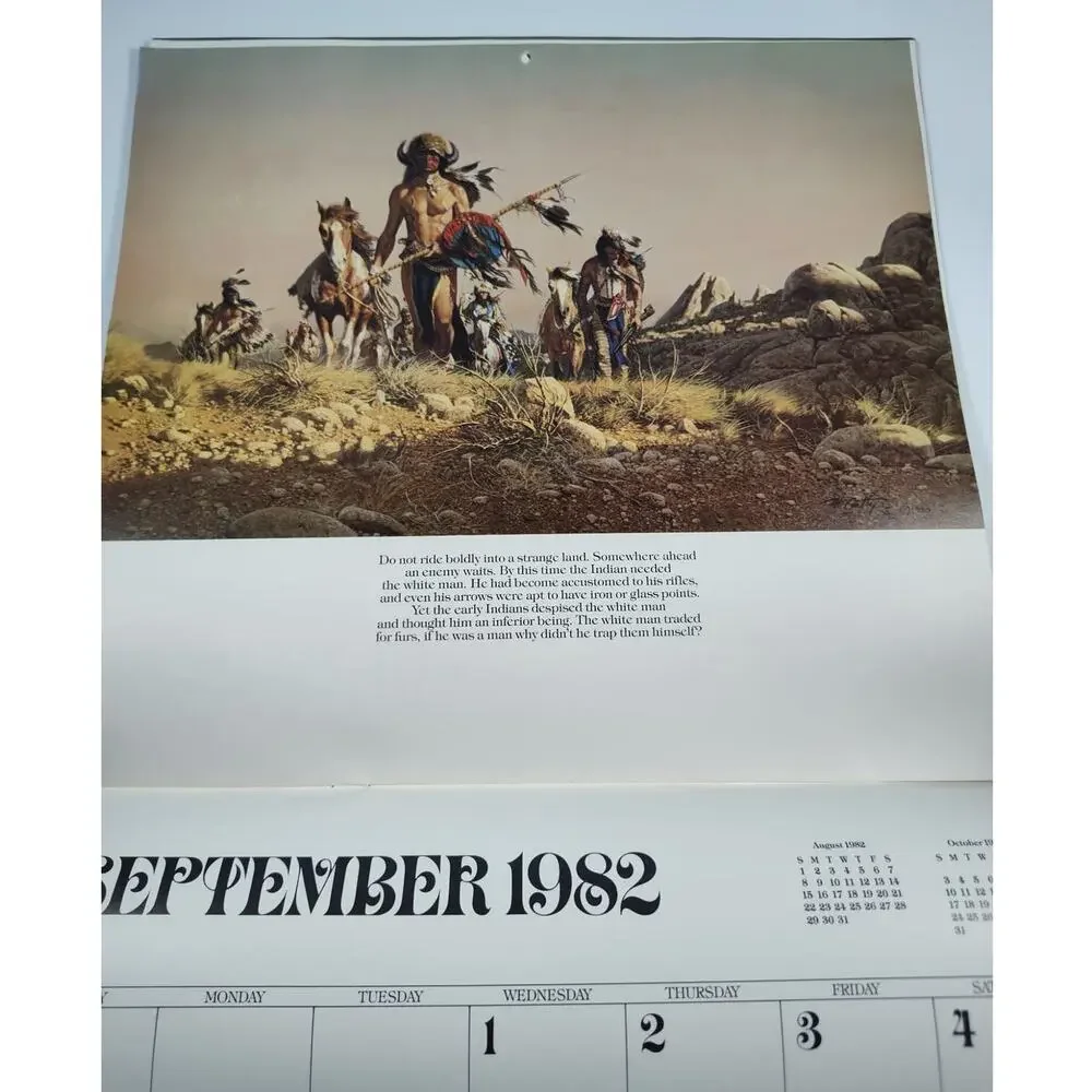 Frank McCarthy & Louis L'Amour Calendar 1982 with L'Amour's West Map